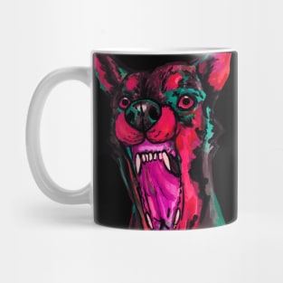 Colorful angry doberman dog Mug